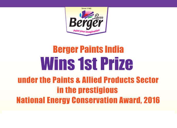 Berger Paints India Wins 1st Prize in NECA, 2016
