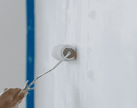 roller on white wall