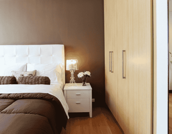 brown bedroom wall