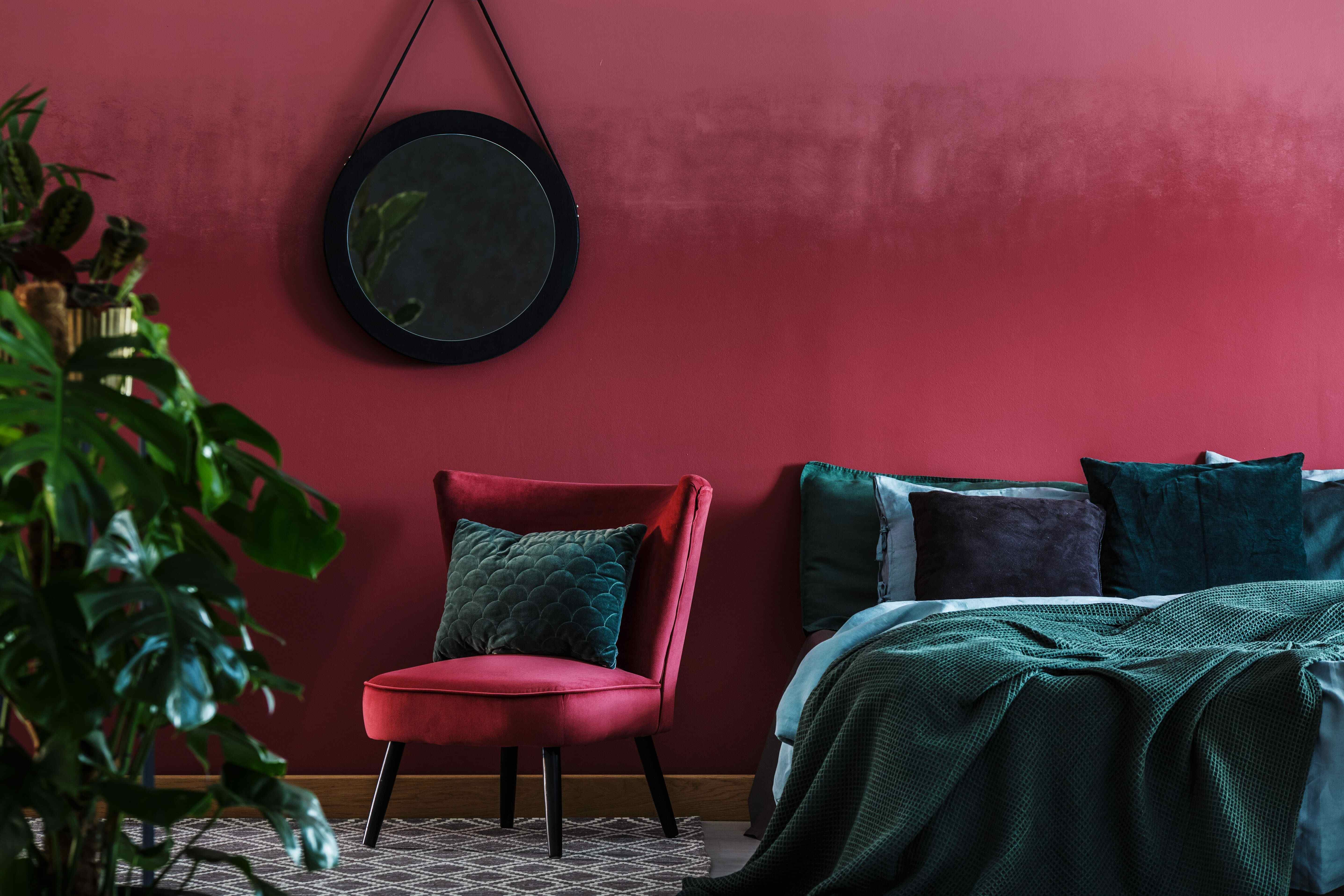 maroon walls