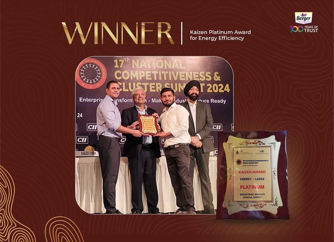 Energy Efficiency Kaizen Platinum Award 2024 by CII for Sandila plant
