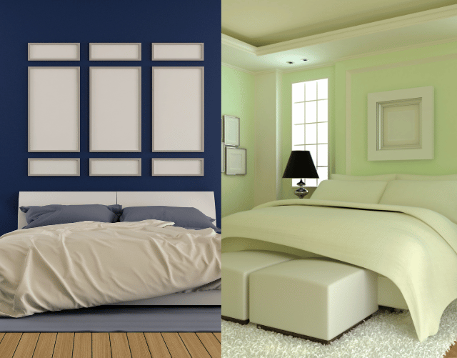 blue and green bedroom