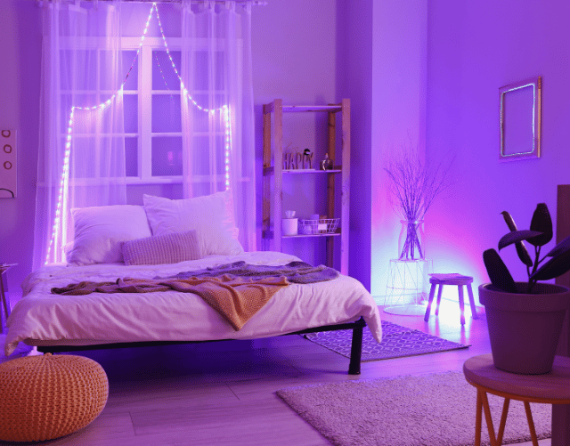 led lit room