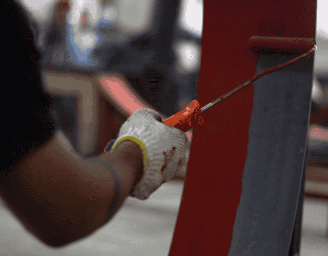paint roller on metal