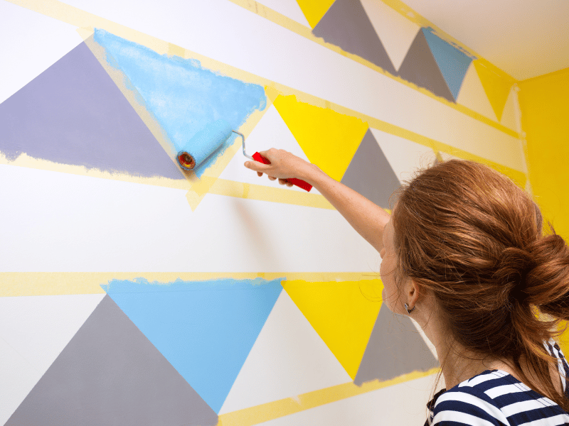 geometric wall paint