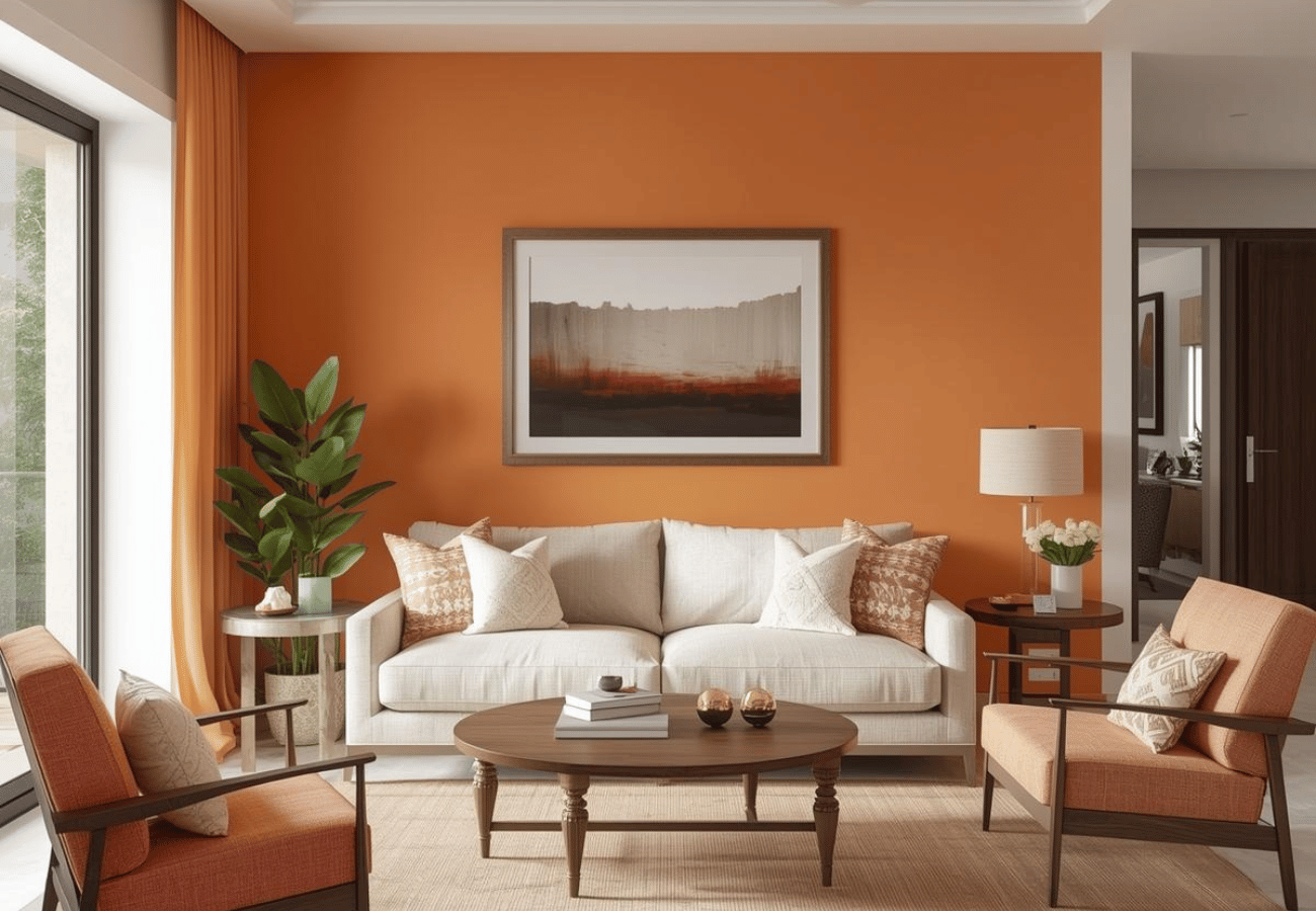 Orange Wall Colour Combination 