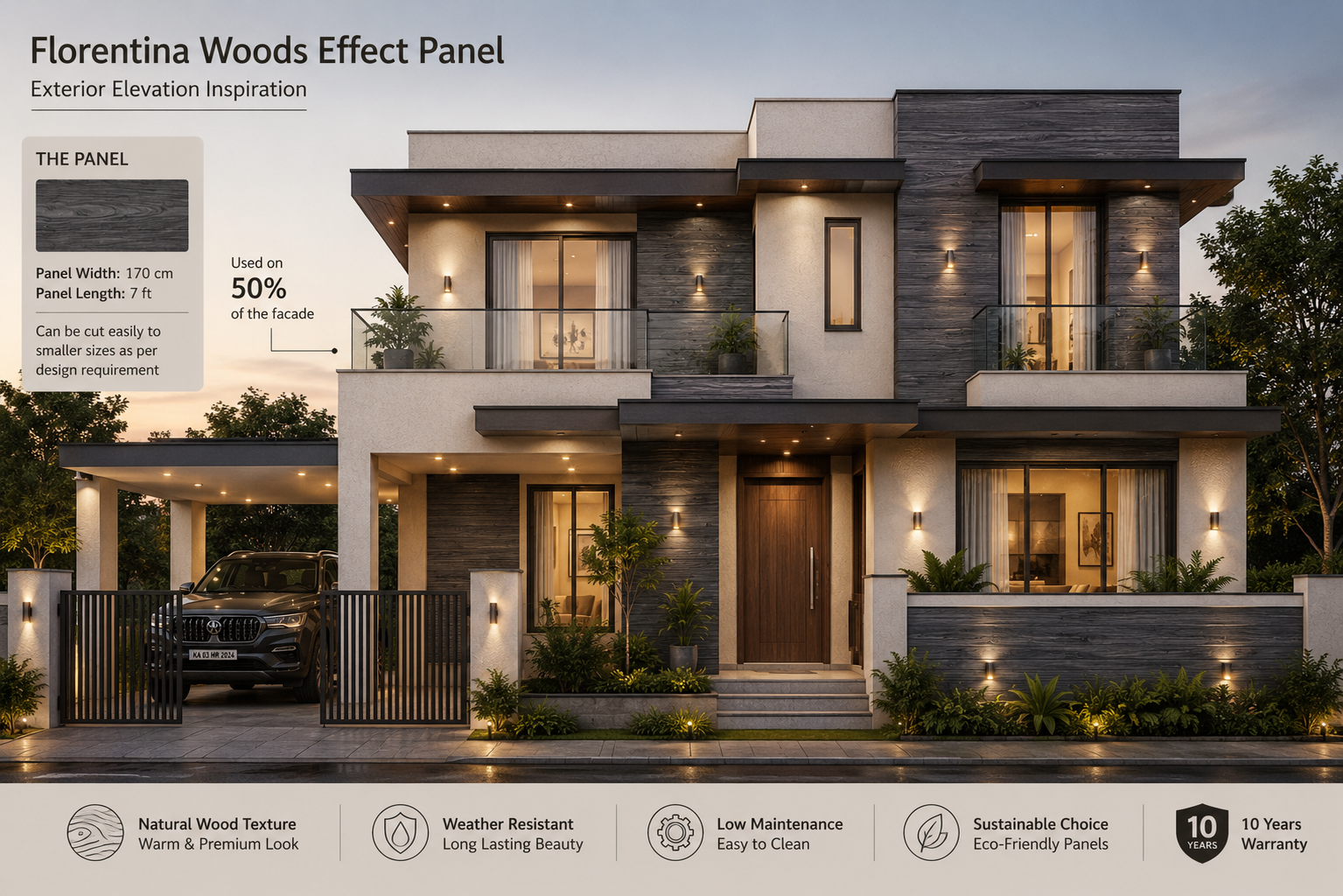 Florentina Wood Effect Panel